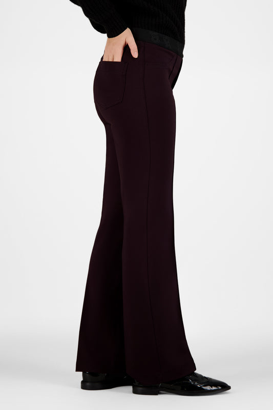 Raised Stitch Flared Pull-On Pants