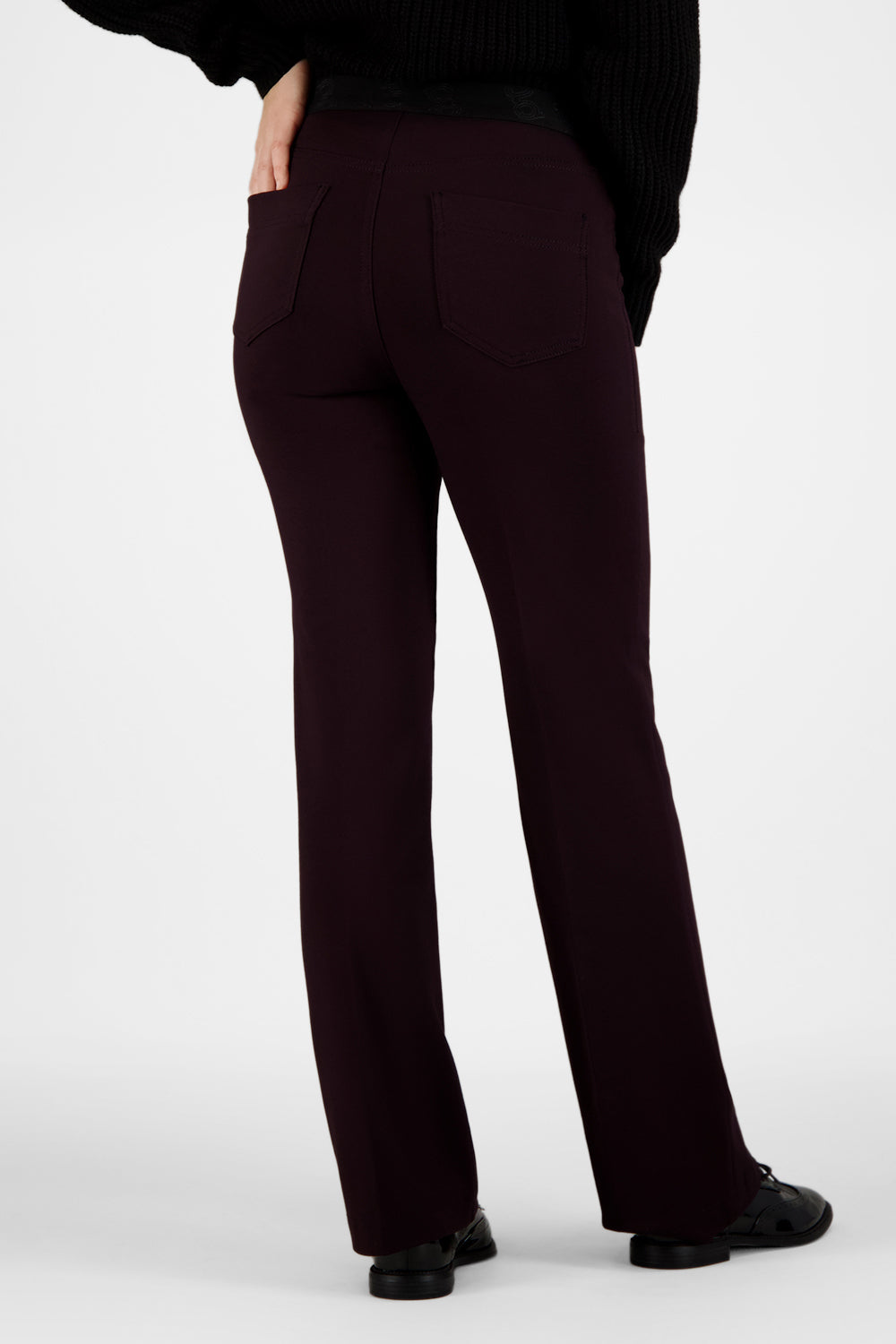 Raised Stitch Flared Pull-On Pants