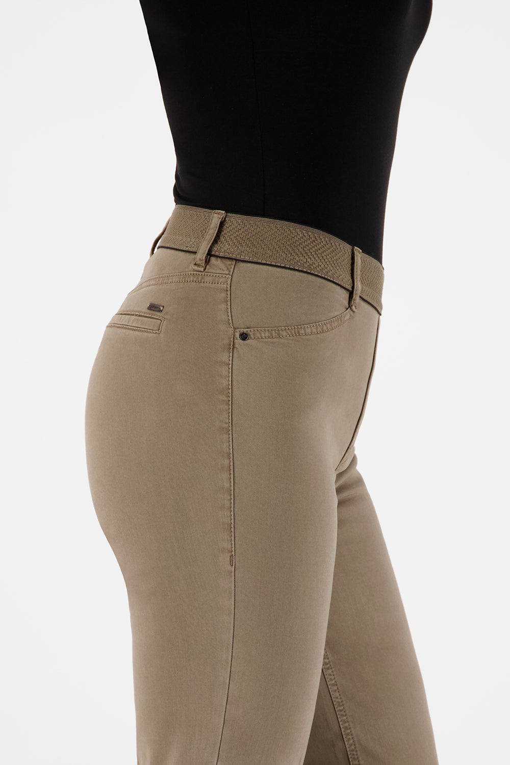 Flared Suede Pull-On Pants