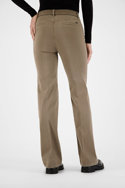 Flared Suede Pull-On Pants