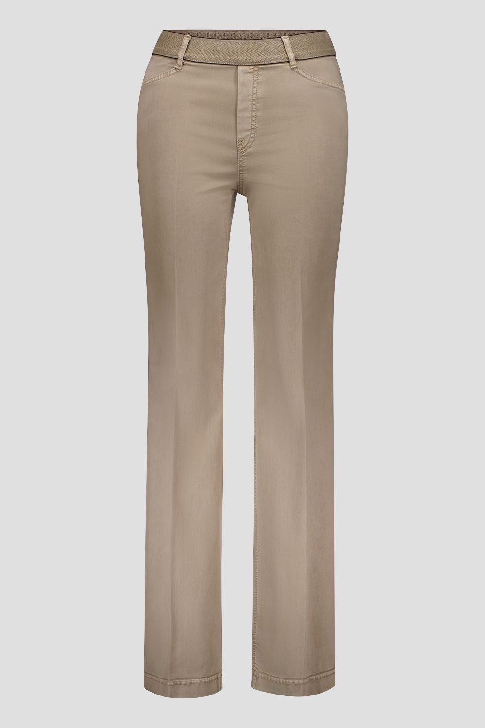 Flared Suede Pull-On Pants