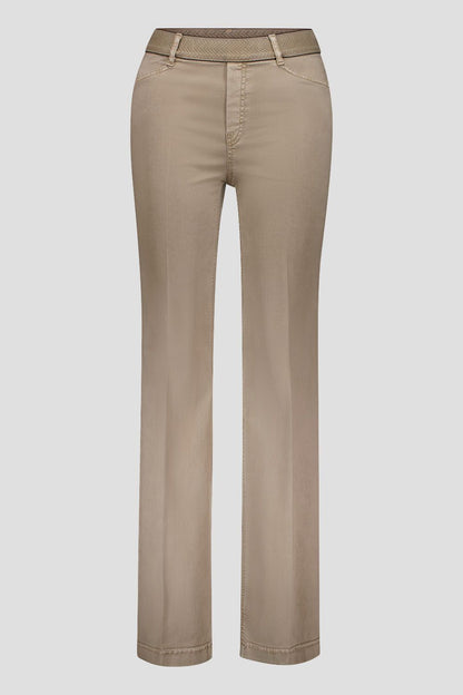 Flared Suede Pull-On Pants