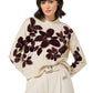 Floral Velour Bedazzled Sweater