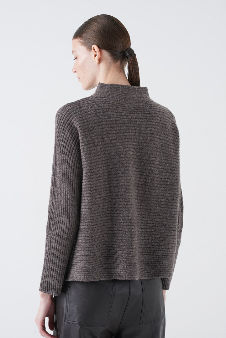 Horizon Rib Knit Wool Sweater