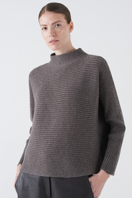 Horizon Rib Knit Wool Sweater