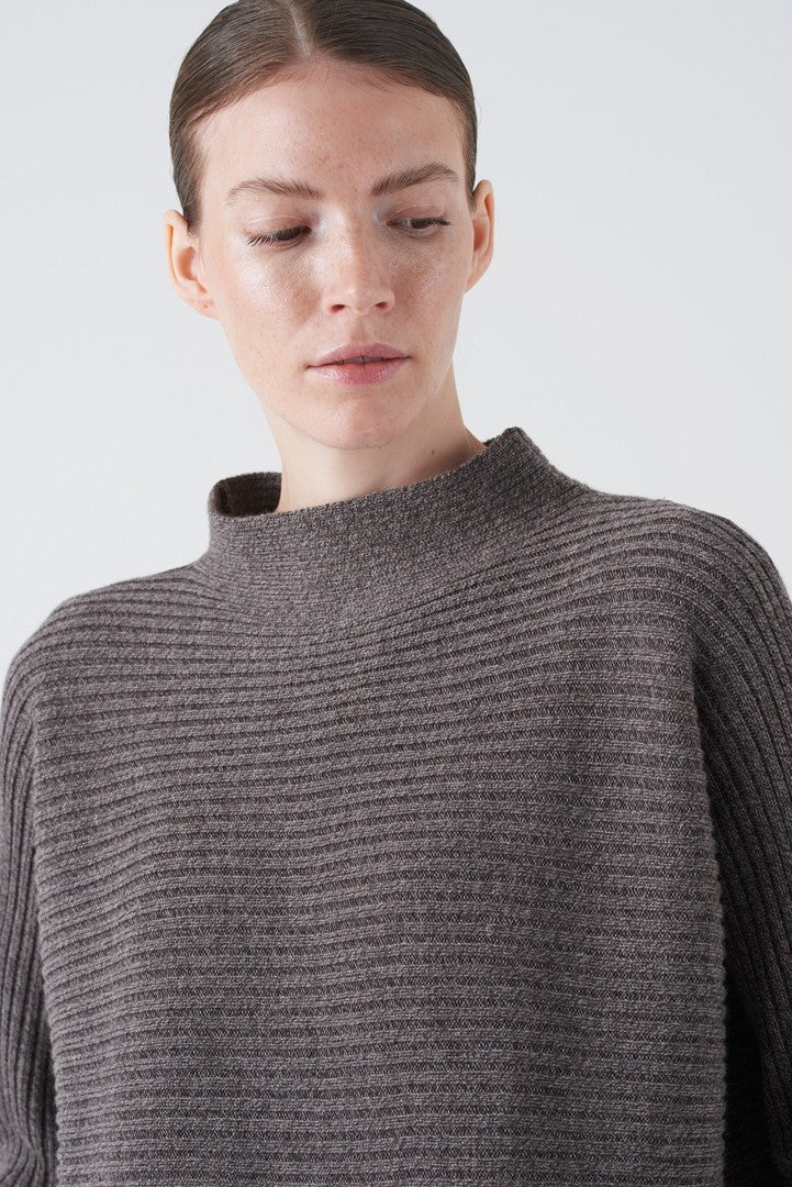 Horizon Rib Knit Wool Sweater