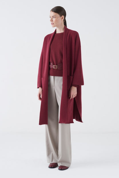 Wrap-and-Go Midi Cashmere Wool Cardigan