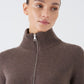 Deluxe Cashmere Rib-Zip Cardigan