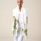 Floral Ornament Bordered Linen Scarf