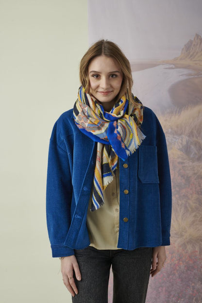 Horizon Embroidered Wool Scarf