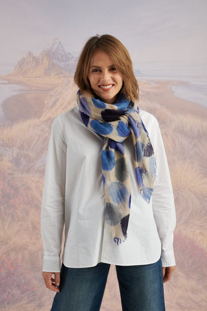 Painted Polka Dots Wool Scarf