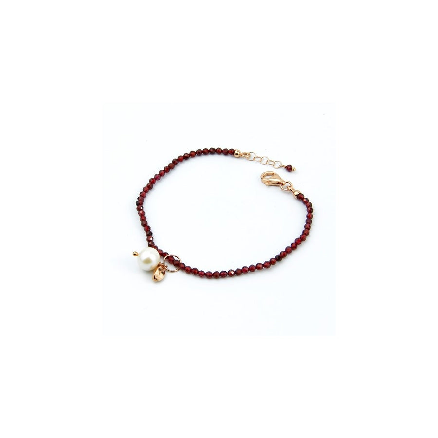 Garnet & Cultured Pearl Bracelet