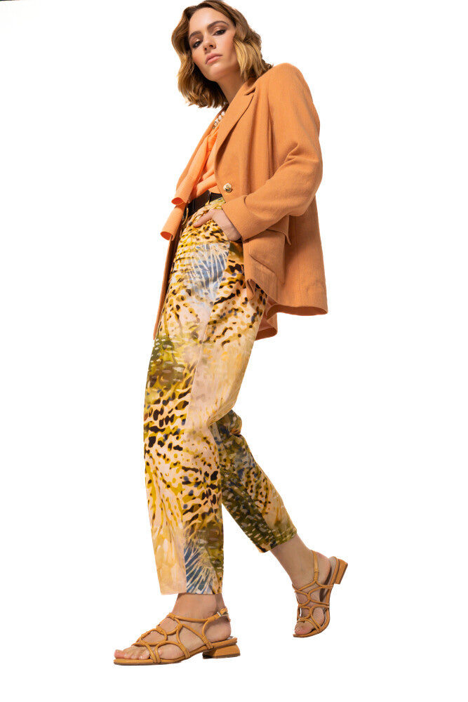 Leopard Print Belted Baggy Pant