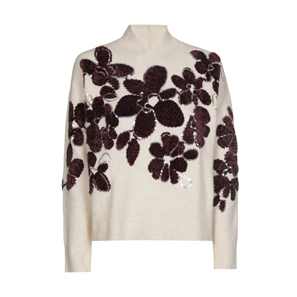 Floral Velour Bedazzled Sweater