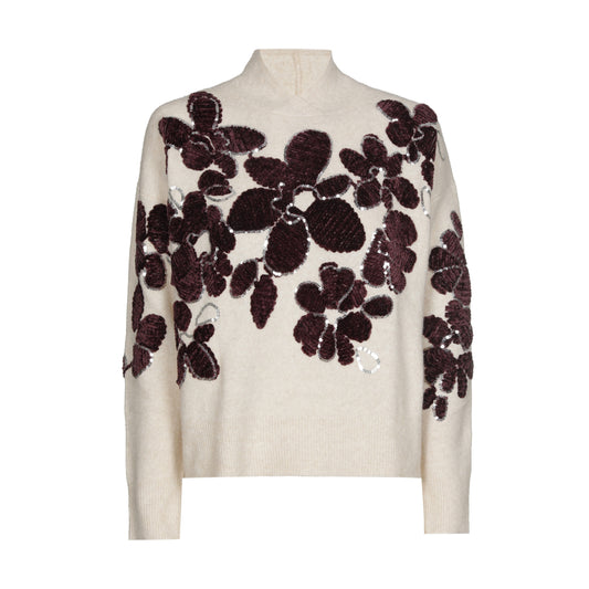Floral Velour Bedazzled Sweater