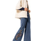 Embroidered Paisley Wide Leg Jean
