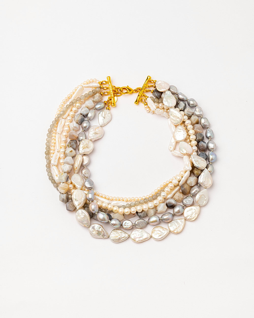 Freshwater Pearls & Quartz Multi-Strand Necklace
