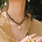 Hand-braided Necklace w. Freshwater Baroque Pearl