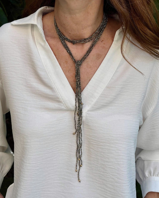 Pyrite Lariat Necklace
