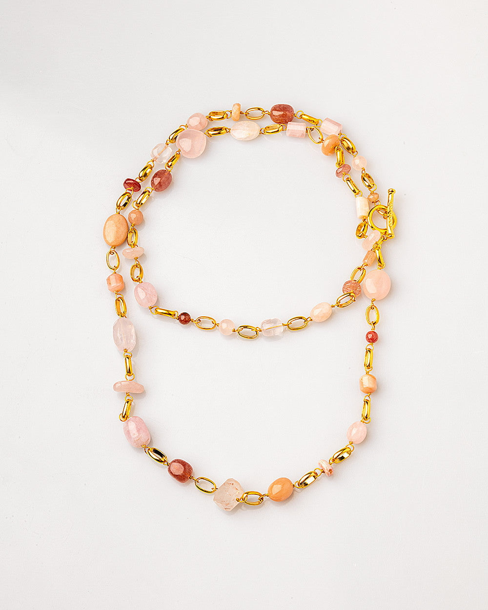 Rose Quartz Long Chain Necklace