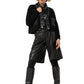 Leather Detailed Cropped Knit Cardigan