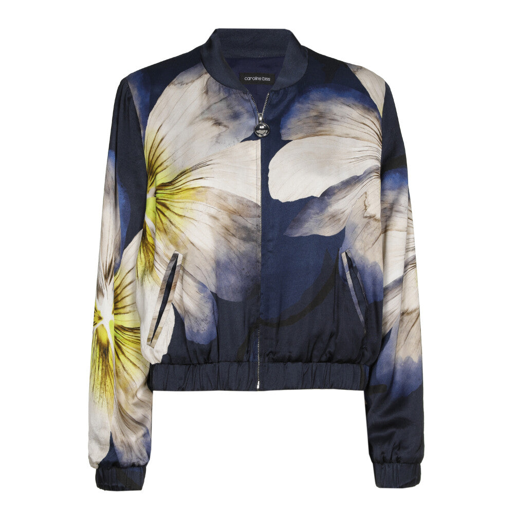 Silky Orchid Cropped Bomber Jacket