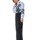 Flower Embossed Striped Cotton Blouse