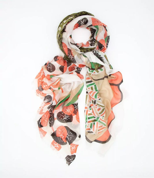 Patterned Citrus Tree Scarf