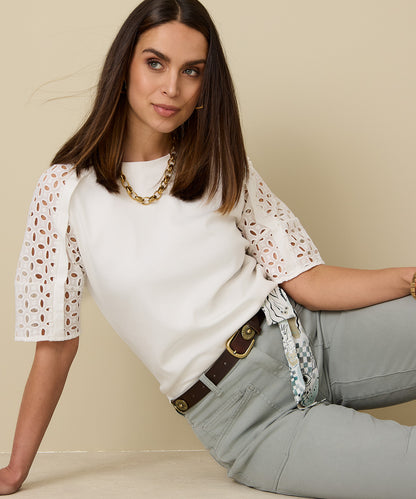Crochet Sleeves Cotton Top