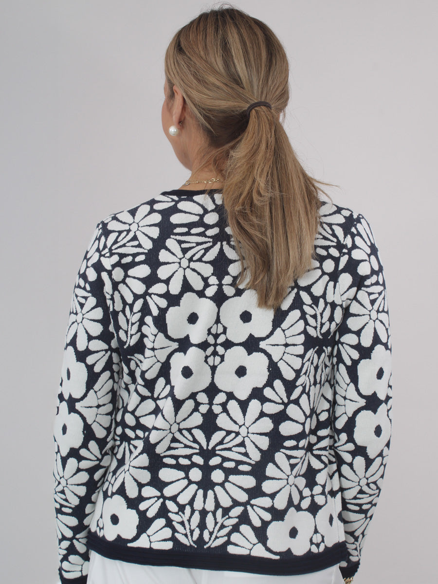 Flower Buttoned Twin Set