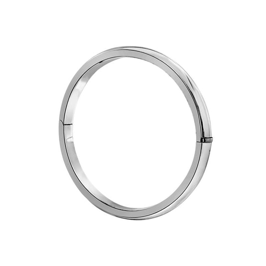 Cubic Oval Silver Bangle