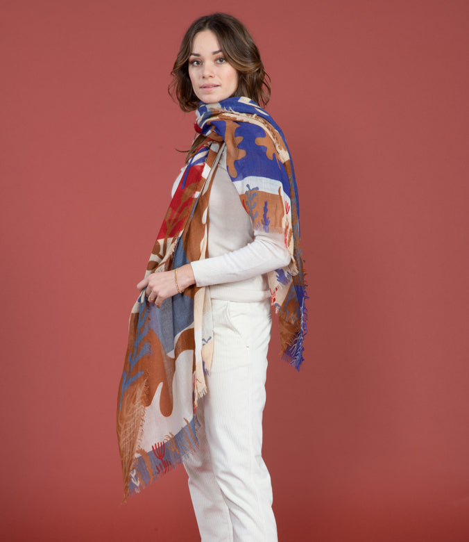 Autumn Seabed Wool Scarf