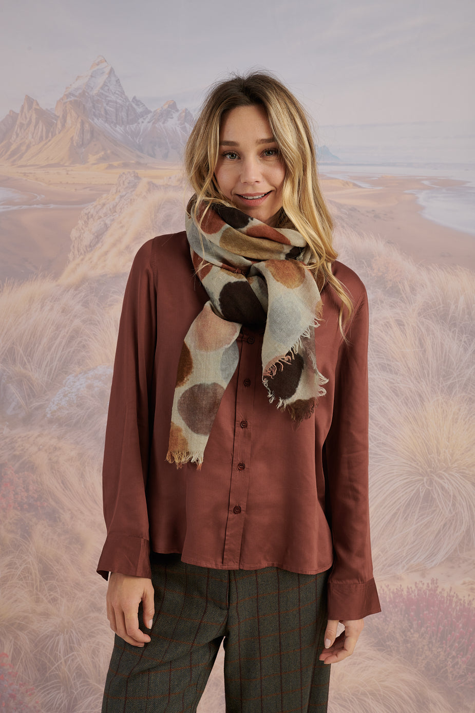 Painted Polka Dots Wool Scarf