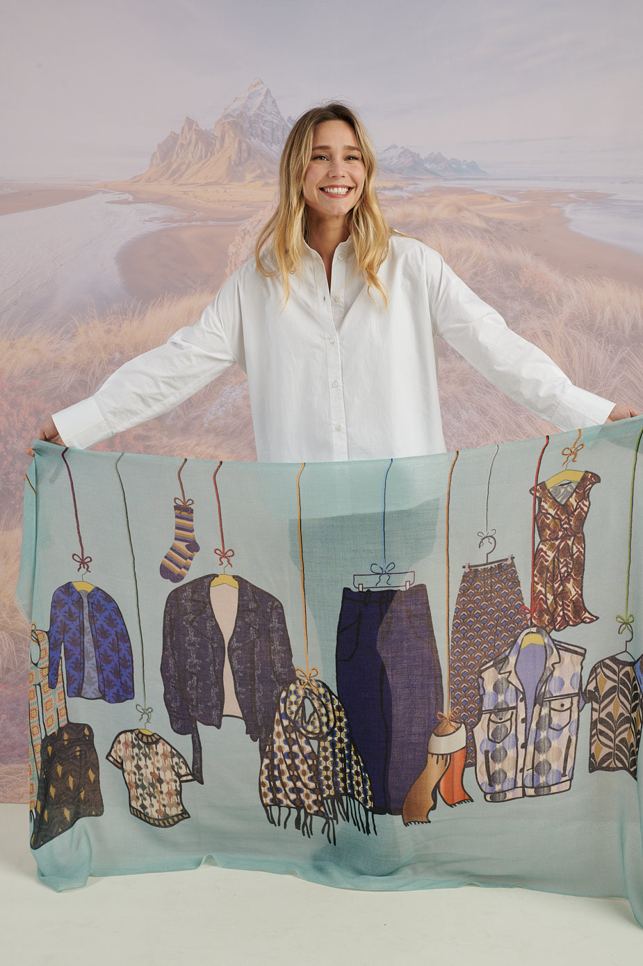 Clothing Line Wool Scarf