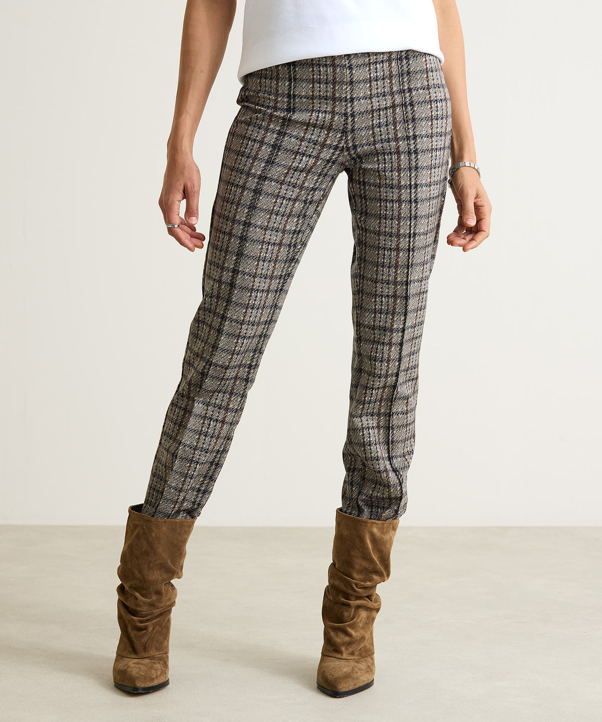 Autumn Glencheck Pull-On Pants
