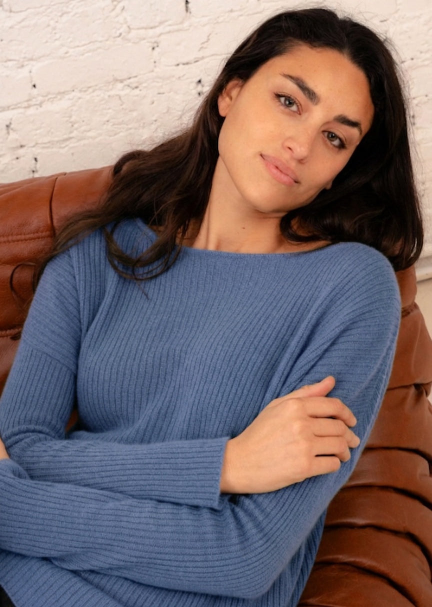 Rib-Knit Cashmere Sweater