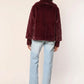 Ribbed Cuffs Faux Fur Jacket