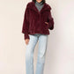 Ribbed Cuffs Faux Fur Jacket