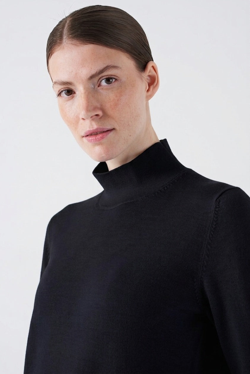 Mock Neck Wool Sweater
