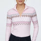 Zig-Zag Detailed Jersey Zip Top