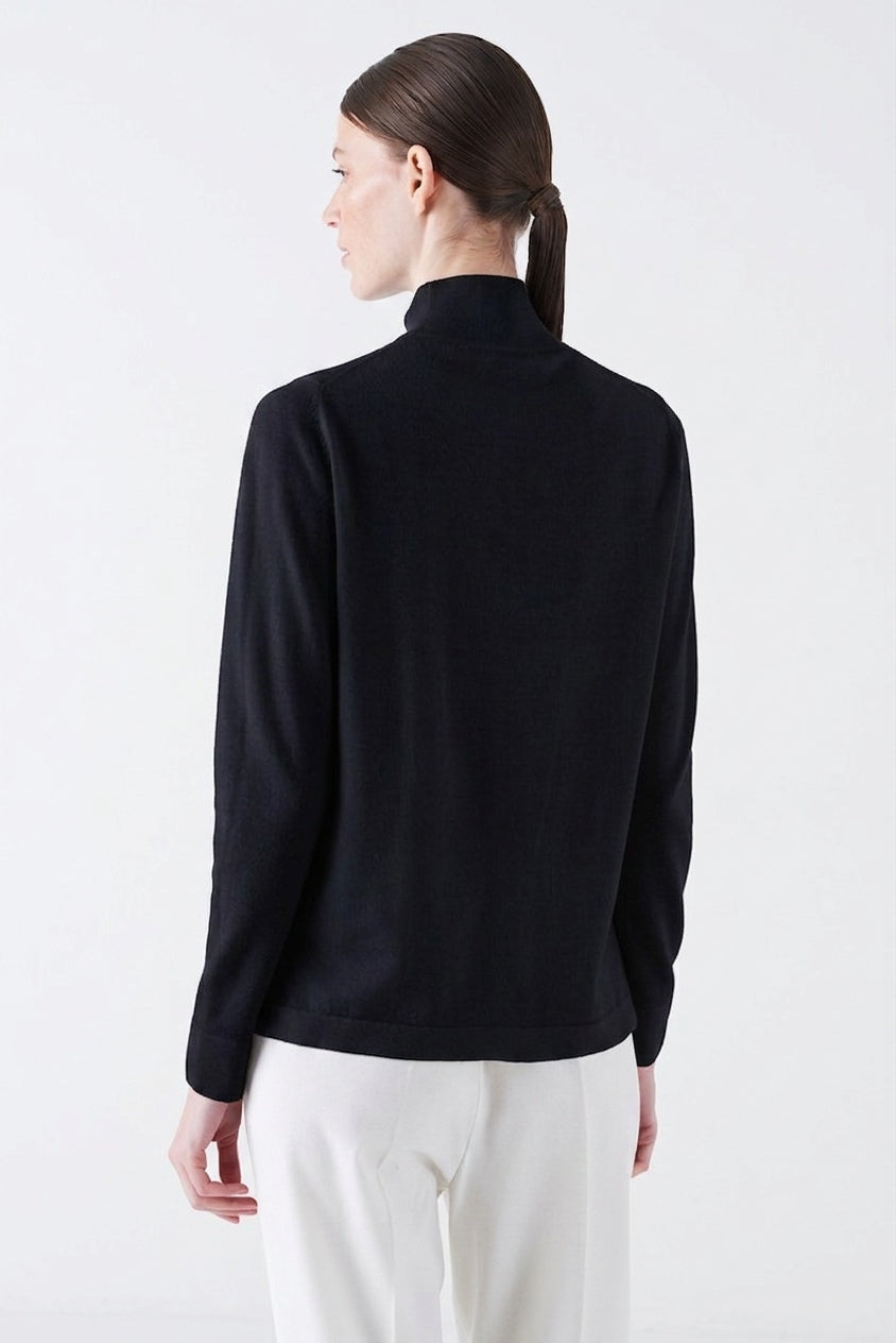 Mock Neck Wool Sweater