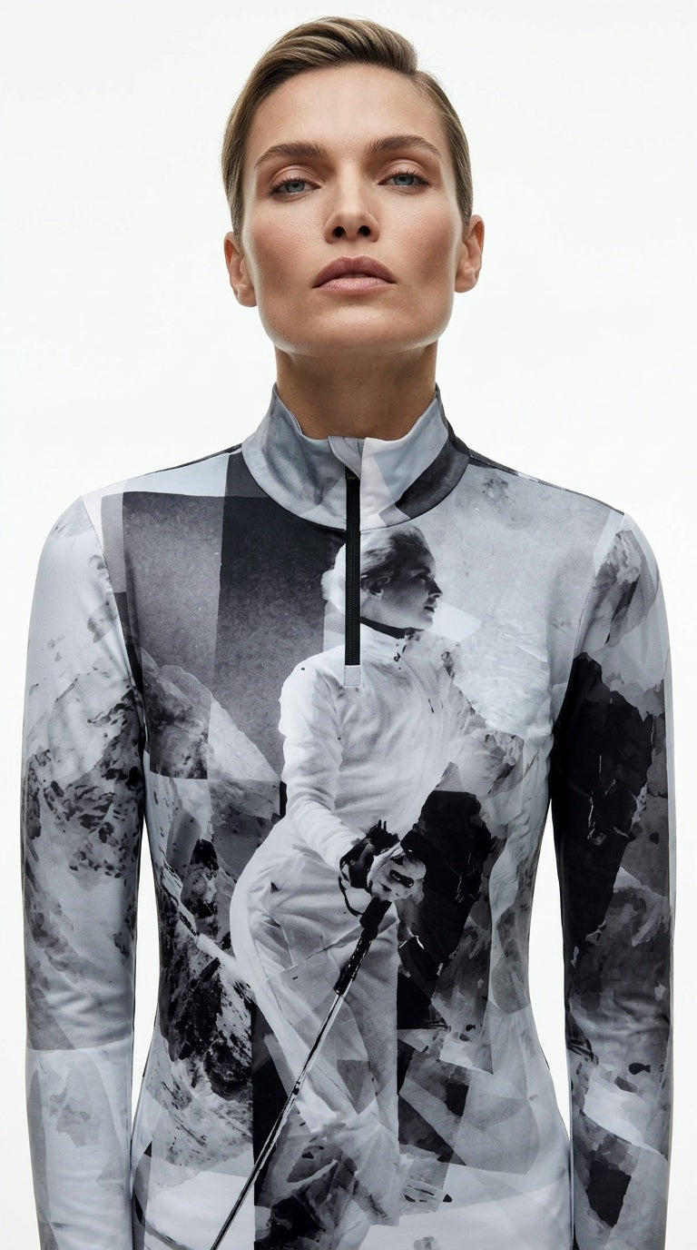 Downhill Skier Jersey Zip Top