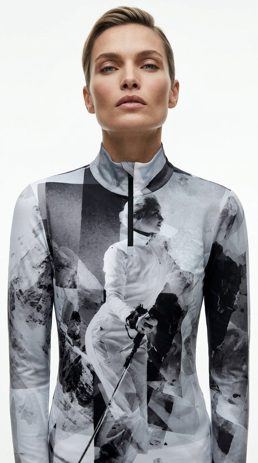 Downhill Skier Jersey Zip Top