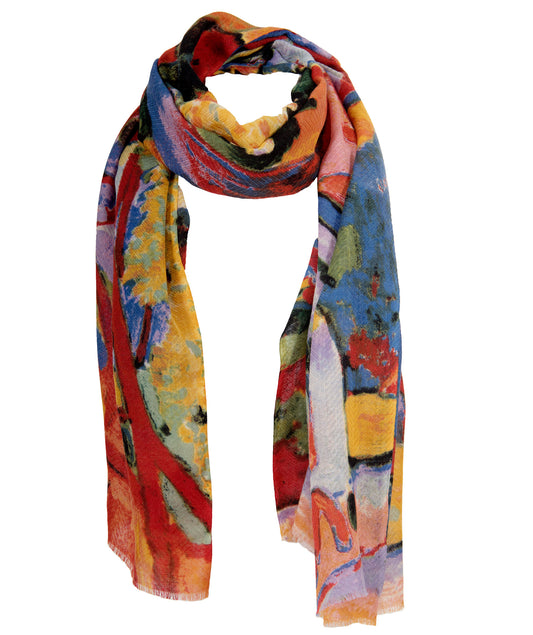 Swirling Circles Delaunay Wool Scarf