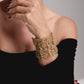 Flora Silver Crochet Cuff Bracelet