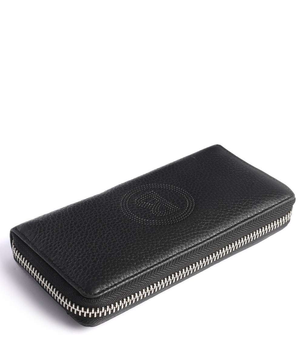 Calfskin Leather Zip Wallet