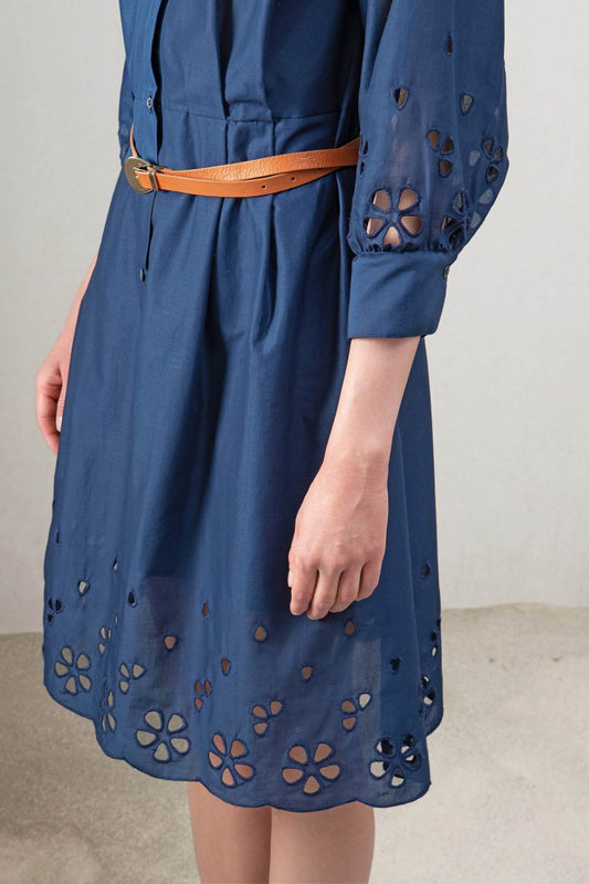 Cotton  Dress With Eyelet Detail