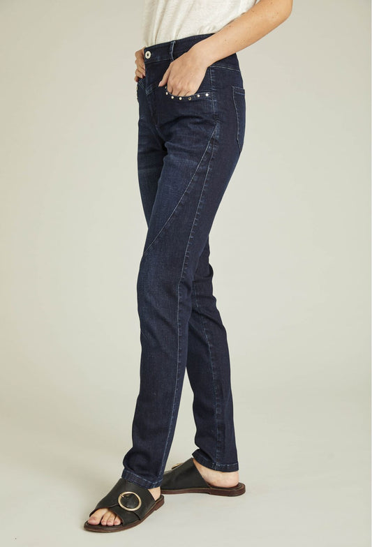 STUDDED POCKET DENIM PANT