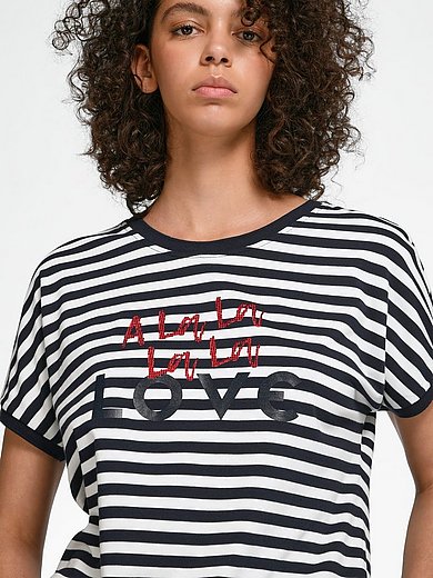 "La la love" studded striped tee
