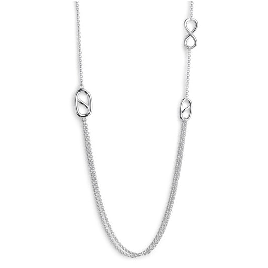 Long Silver Necklace W Infinity Charm
